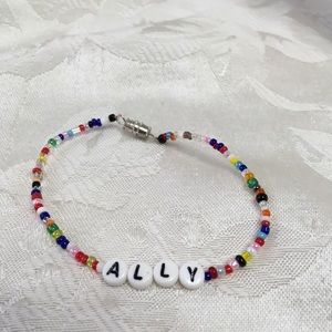 ALLY 7” personalized beaded bracelet-NEW